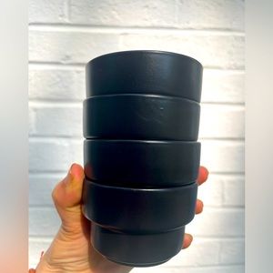 Set of 4 mid century/retro set of stackable coffee/tea cups - Black